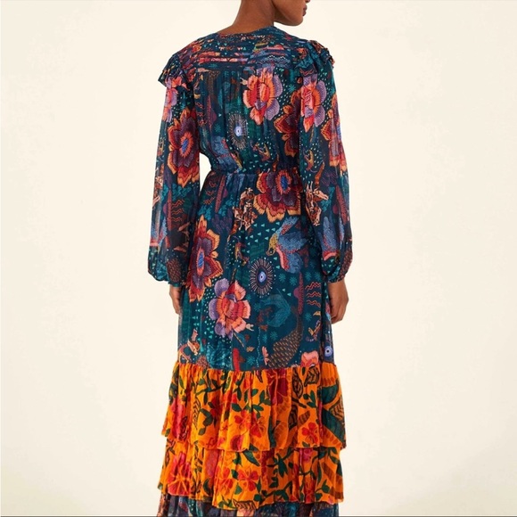 NWT Farm Rio Teal River Creatures Mixed Maxi - Picture 2 of 11